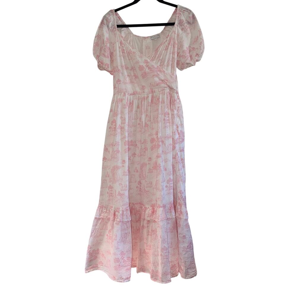 Ivy City Co. Madeline Dress in‎ Pink Toile | Size Small | 100% Cotton Midi